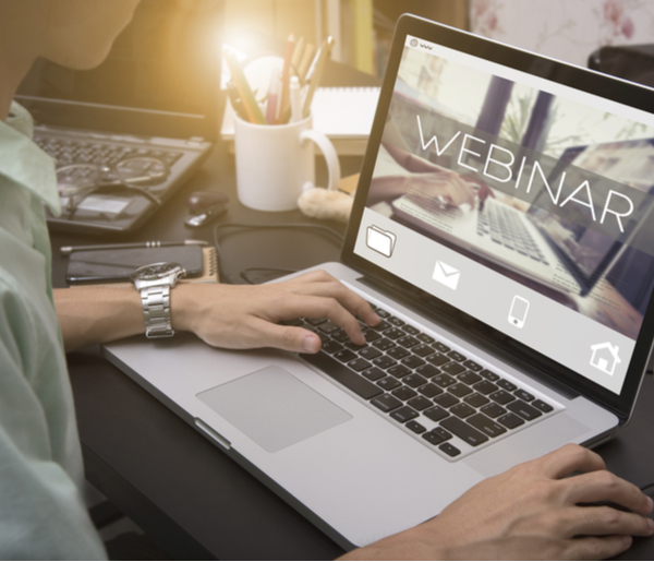 Man checking available webinars